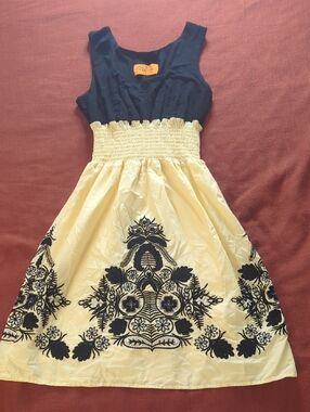 Vintage Voom by Joy Han Black and Cream Embroidered Sundress